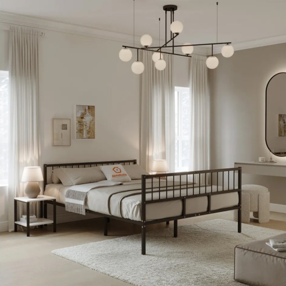 Комплект кровать Металика Б120Х200+В3+В3 Цвет Черный #3