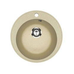 Кухонная мойка из искусственного камня Uperwood Econ UPD-405-002, круглая, бежевая матовая