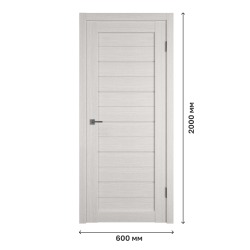 Дверное полотно Atum 5 Bianco со стеклом White Cloud, 600х2000 мм