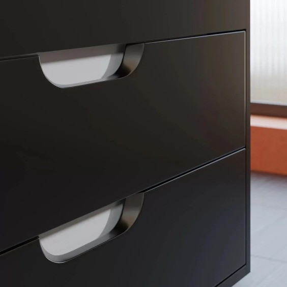 Тумба под раковину для ванной подвесная Uperwood Modul 75х44,4х55 см, черная матовая #12