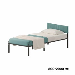 Комплект Лофт кровать 80х200 черная с зеленым чехлом тк 07