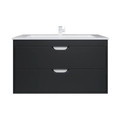 Тумба под раковину для ванной подвесная Uperwood Modul 95х44,4х55 см, черная матовая