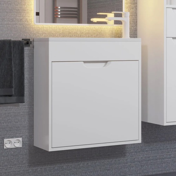 Тумба под раковину для ванной подвесная Uperwood Modul 60х21х60 см, белая матовая #10