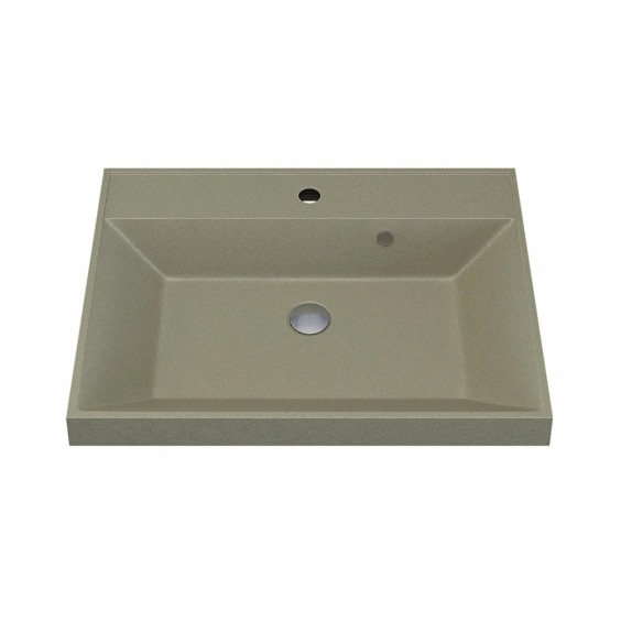 Раковина для ванной кварцевая Uperwood Classic Quartz 60х45х15 см, бежевая матовая, десерт #1