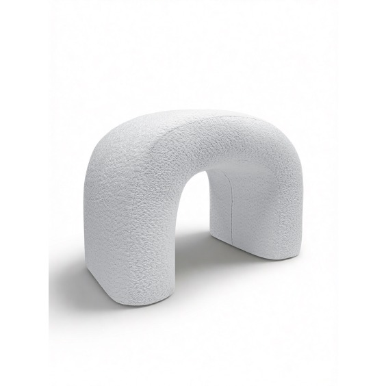 Дизайнерский мягкий пуф белый букле Дуга  #4