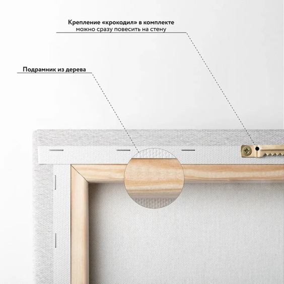 Картина на стену большая на холсте интерьерная "Жирафы", размер 45х30 см #5