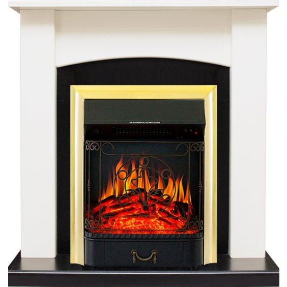 Каминокомплект Baltimore - Слоновая кость, черный с очагом Majestic FX Brass #1