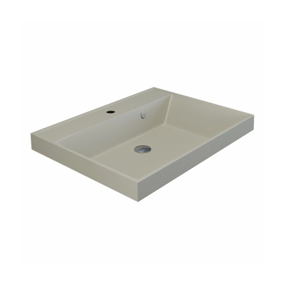 Раковина для ванной кварцевая Uperwood Classic Quartz 60х45х15 см, бежевая матовая, лён #2