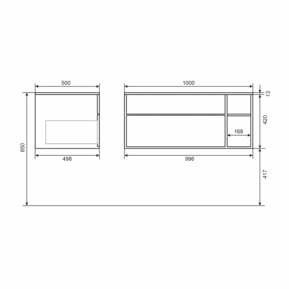 Тумба под раковину для ванной подвесная Uperwood Lotus Premium 100х50х42 см, белая #14