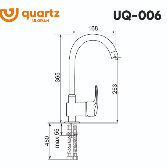 Смеситель для кухни Ulgran Quartz UQ-006 (04, платина) #2