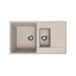 Мойка для кухни кварцевая Ulgran Quartz Prima 860-02, лён, 1,5 чаши