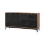 Brass комод КМ-1, Каштан/Черный глянец