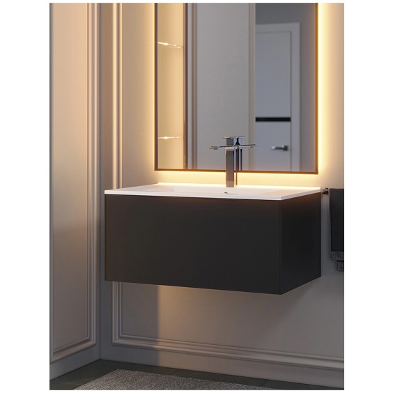 Тумба под раковину для ванной подвесная Uperwood Parma Premium 75х47х35 см, черная #3