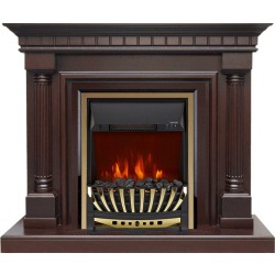 Каминокомплект Dallas - Темный дуб с очагом Aspen Gold