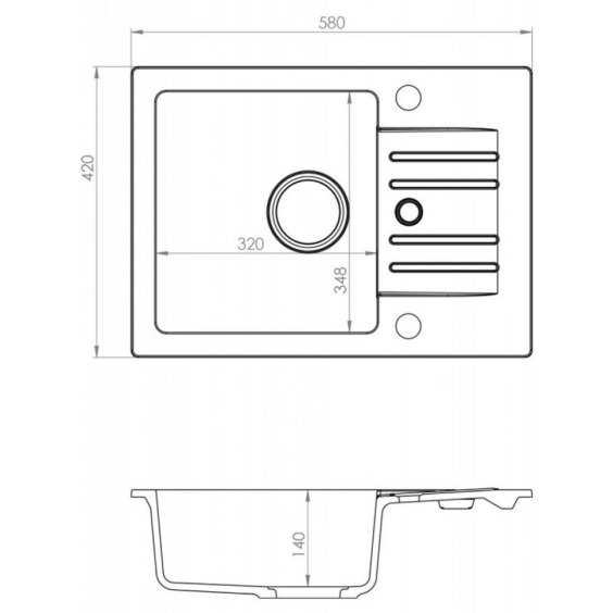 Alveus Foxtrot 30 G55 320x350x140 кухонная мойка #2