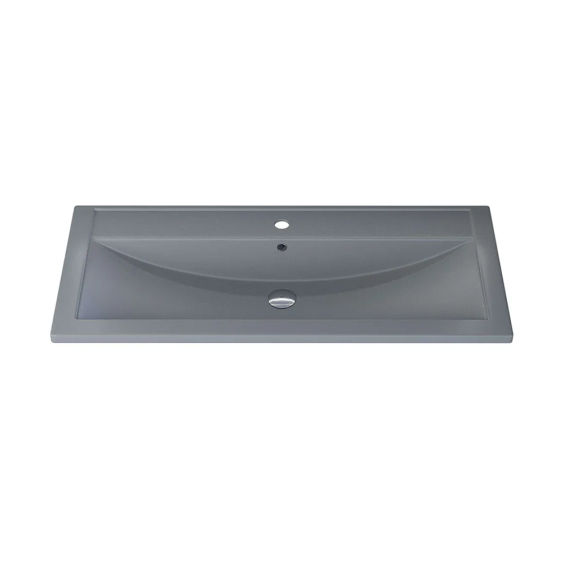 Раковина для ванной кварцевая Uperwood Foster Quartz 100х45,5х17,5 см, серая матовая, бетон #1