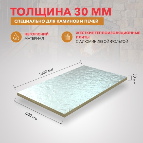 Утеплитель Rockwool Камин Баттс 1000х600х30 мм, 4 шт. уп #4