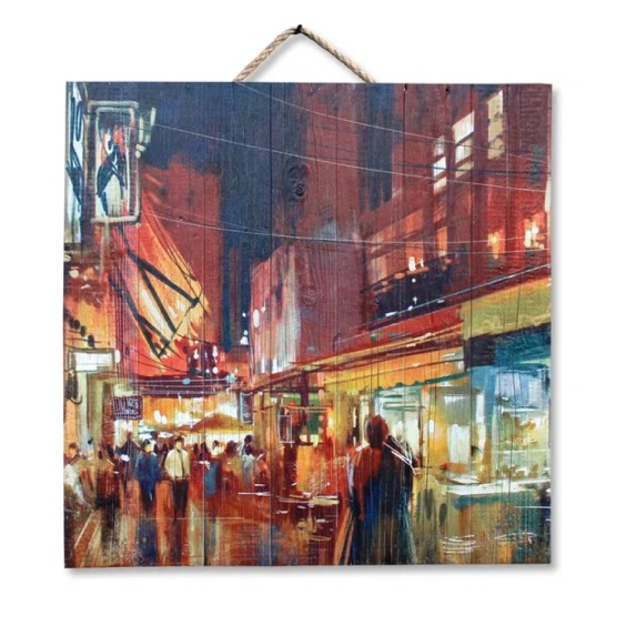 Картина "Вечерний город" 40х40 см #1 Картина "Вечерний город" 40х40 см #1