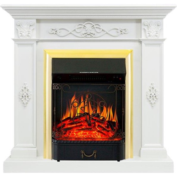 Каминокомплект Derby - Белый дуб с очагом Majestic FX Brass #1