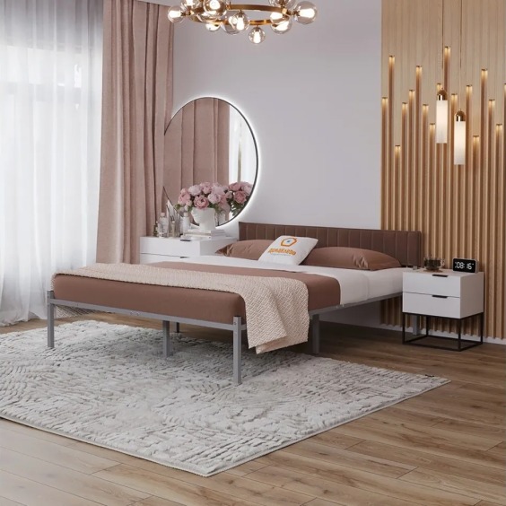Комплект Лофт кровать 120х200 серая с коричневым чехлом тк 03 #3 Комплект Лофт кровать 120х200 серая с коричневым чехлом тк 03 #3