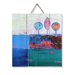 Картина "Рисунок Море/деревья" 40х40 см