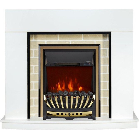 Каминокомплект Montana - Белый с очагом Aspen Gold #1