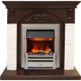 Каминокомплект Bern Сланец мелкий белый / Темный дуб с очагом Chesford