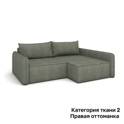 Диван Rivalli Лофт с узким подлокотником правая оттоманка, категория ткани 2
