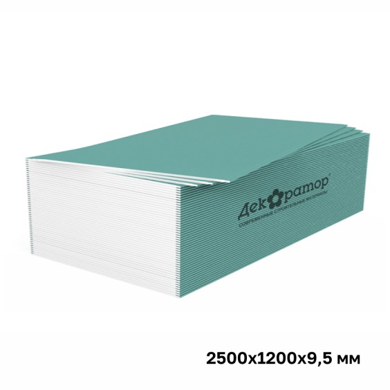 Лист гипсокартонный водостойкий Декоратор ГКЛВ RBM ПЛУК, 2500х1200х9,5мм #1 Лист гипсокартонный водостойкий Декоратор ГКЛВ RBM ПЛУК, 2500х1200х9,5мм #1