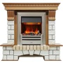 Каминокомплект Pierre Luxe - Дуб / Белый (Высота 1020мм) с очагом Chesford