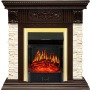 Каминокомплект Luxemburg (каменный) - Сланец/Темный дуб с очагом Majestic FX Brass