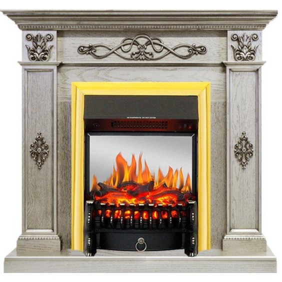 Каминокомплект Derby - Old silver с очагом Fobos FX M Brass #1