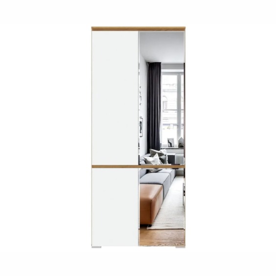 Шкаф Гретта 2С2ЗР Крафт золотой-Белый (прихожая) #3