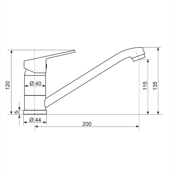 Смеситель для кухни низкий Uperwood Econ UPD-001-02, бежевый матовый #10
