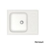 Кухонная мойка врезная из искусственного камня QR 09, Белый, Матовый