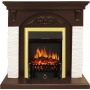 Каминокомплект Bern Сланец мелкий белый / Темный дуб с очагом Fobos FX Brass