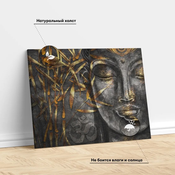Картина на стену большая на холсте интерьерная "Будда", размер 30х45 см #3