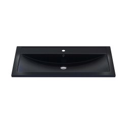 Раковина для ванной кварцевая Uperwood Foster Quartz 100х45,5х17,5 см, черная матовая, космос