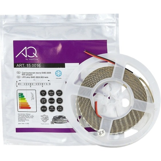 Лента светодиодная AQ Led-Line 2835 120 LED/м 12V 9.6W/м 8 мм IP20 Нейтральный белый 4000-4400 К, 5 м (15.0012) #4