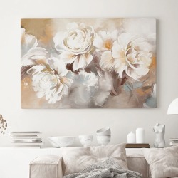 Интерьерная картина "Букет пионов" на холсте, большая, размер 80х115 см