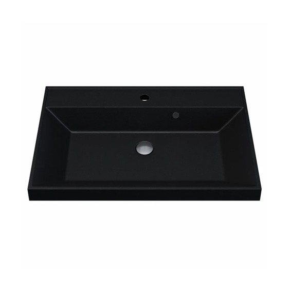Раковина для ванной кварцевая Uperwood Classic Quartz 70х45х15 см, черная матовая, космос #1