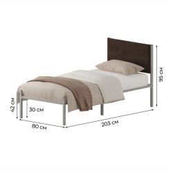 Комплект кровать Металика Б80Х200+Г4 Цвет Серый + 2 компл сп vel-RS-32-80