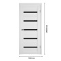 Дверное полотно Atum 7 Snow со стеклом Black Gloss, 700х2000 мм