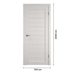 Дверное полотно Atum 5 Bianco со стеклом White Cloud, 700х2000 мм