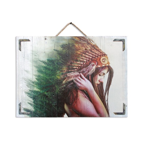 Картина "Экспозиция Девушка-индеец" 70х50 см #1