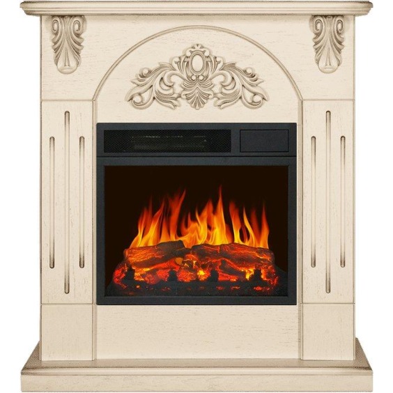 Каминокомплект Chester Wood - Алебастр темная патина с очагом Vision 18 LED FX #1