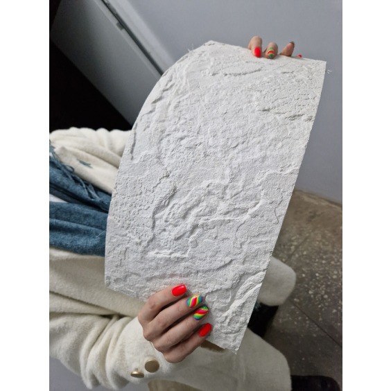 Гибкий каменный шпон "Песчаник" Брекчия, Белый, 480х200 мм (1м2) #4