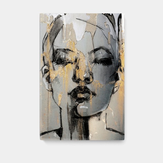 Картина на холсте "Спящая красавица" вертикальная в размере 45х30 см на стену, для интерьера, для дома, для комнаты, в спальню #6