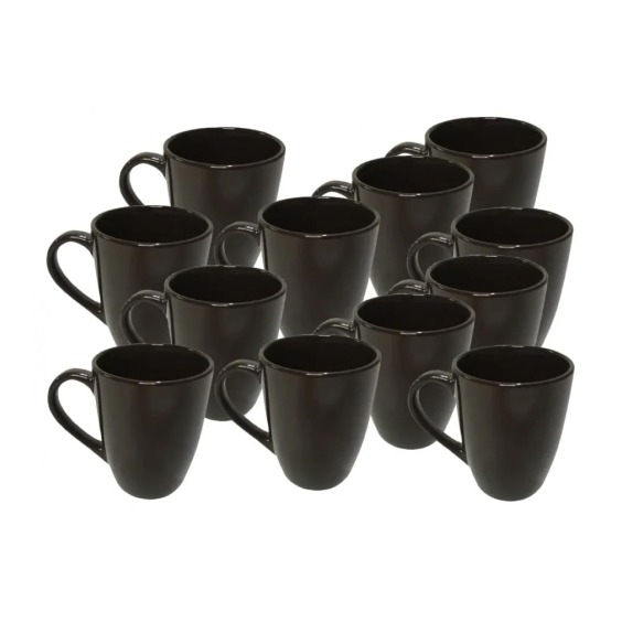 Кружка для чая керамическая глянцевая Office 330мл, Коричневый (12шт) #1