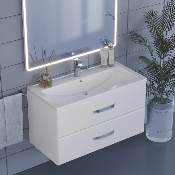 Раковина для ванной Uperwood Foster 90х45,5х17,5 см, белая глянцевая #6